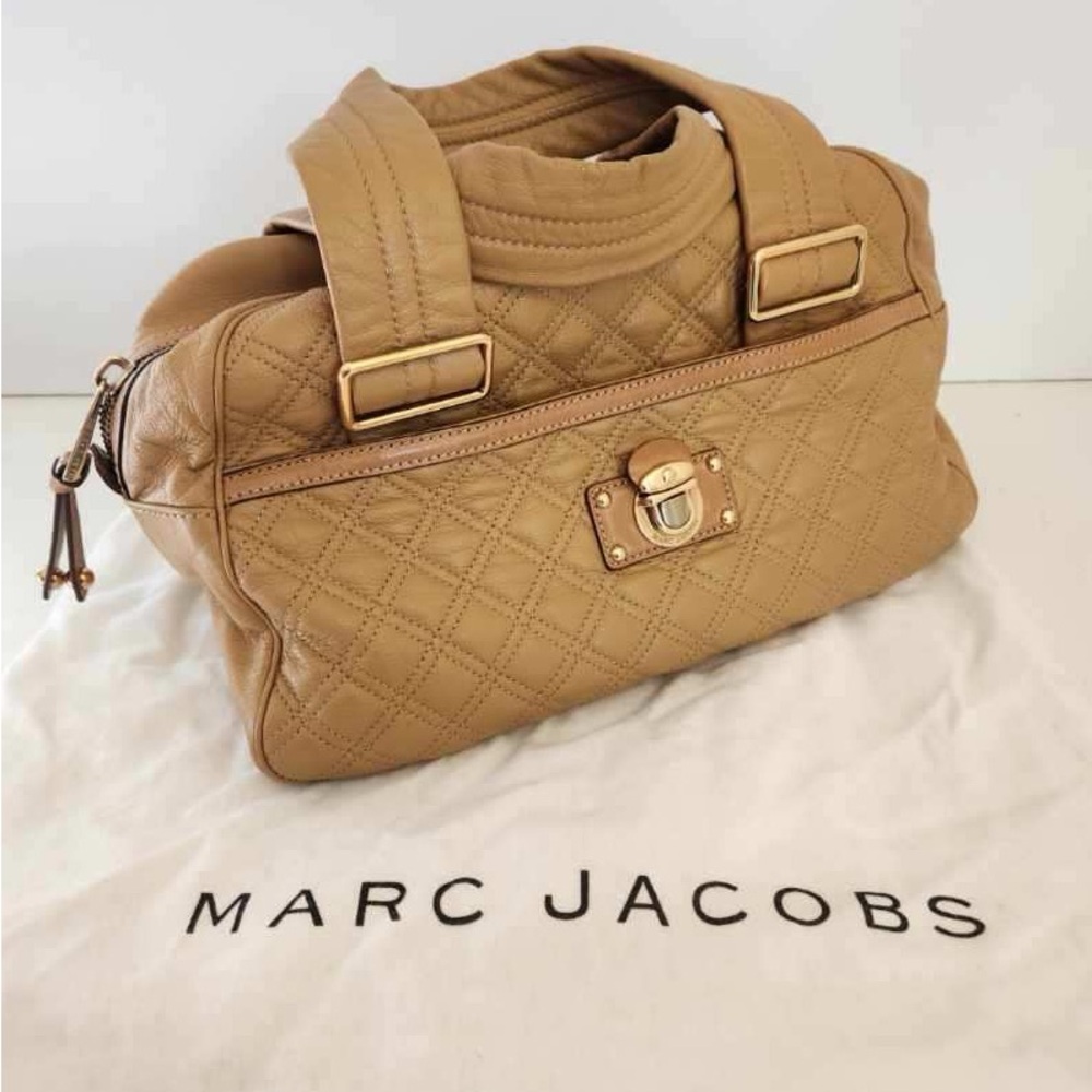 Marc Jacobs Ursula Quilted Bowler Bag - camel leather